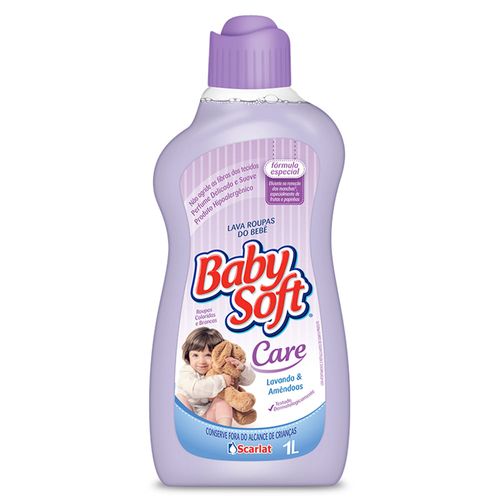 Lava Roupas Líquido Baby Soft Care Lavanda e Amêndoa 1 L