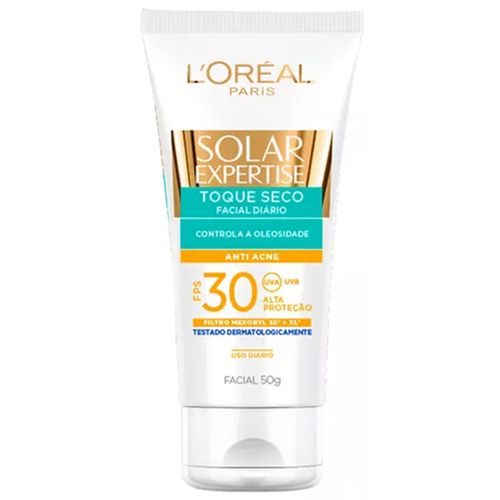 Protetor Solar Facial L'Oréal Antiacne Toque Seco FPS 30 Frasco 50 g