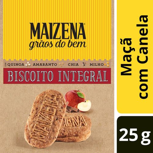 Biscoito Integral Maizena Grãos do Bem Maça com Canela 25g