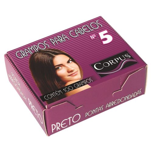 Grampo de Cabelo Corpus Nº5 Preto 100 Unidades