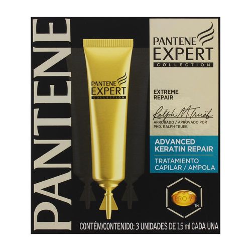 Ampola de Tratamento Pantene Expert Keratin Repair com 3 Unidades 15 ml cada