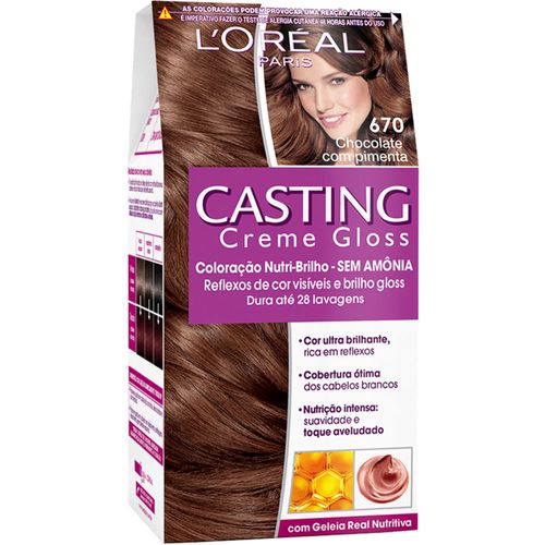 Kit Coloração Creme 670 Chocolate Com Pimenta Loréal Paris Casting Gloss