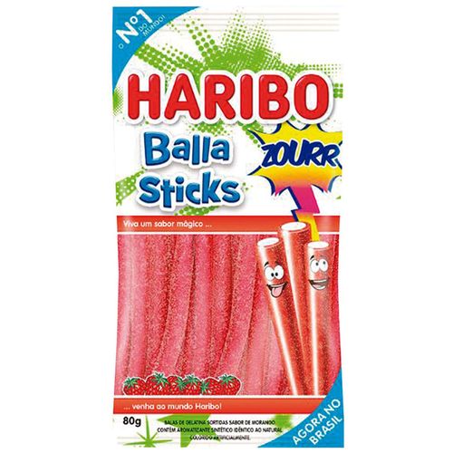 Bala Sticks Haribo Zourr Pacote 80 g