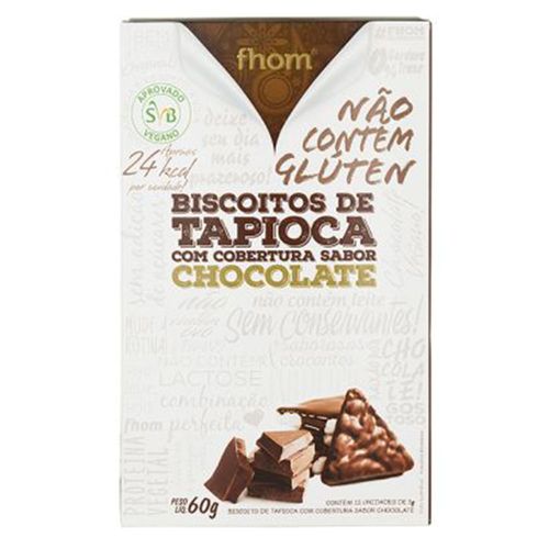 Biscoito de Tapioca Fhom com Cobertura de Chocolate 60 g