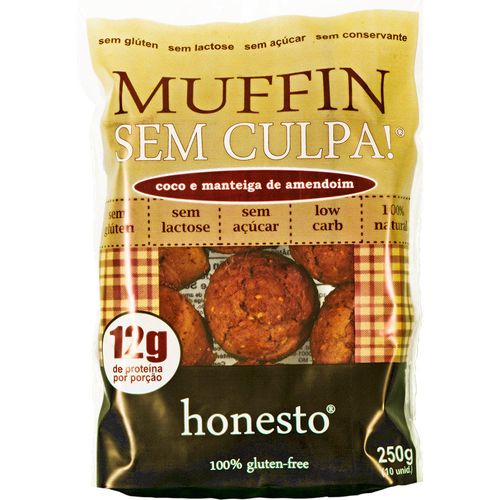 Muffin Honesto Sem Culpa Coco e Manteiga de Amendoim Sem Glúten 250g