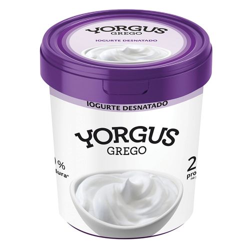 Iogurte Grego Yorgus 0% de Gordura Natural Desnatado Pote 500 g