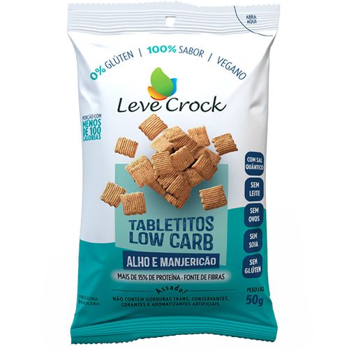 Biscoito Leve Crock Tabletitos Alho e Manjericao Low Carb 50g