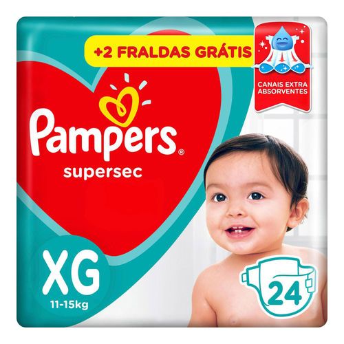 Fraldas Pampers Supersec XG 24 Tiras