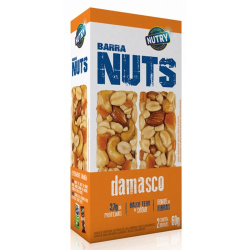 Barra Nuts Nutry Damasco Caixa 60 g com 2 Unidades