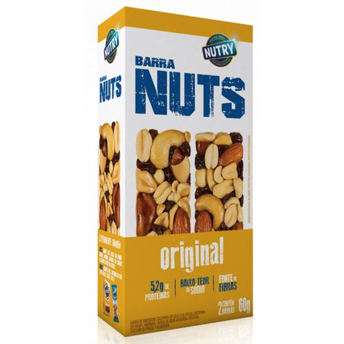 Barra Nuts Nutry Morango Caixa 60 g com 2 Unidades