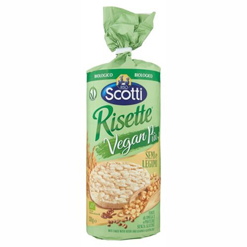 Biscoito de Arroz Italiano Riso Scotti Risetti Vegan Piu  130g