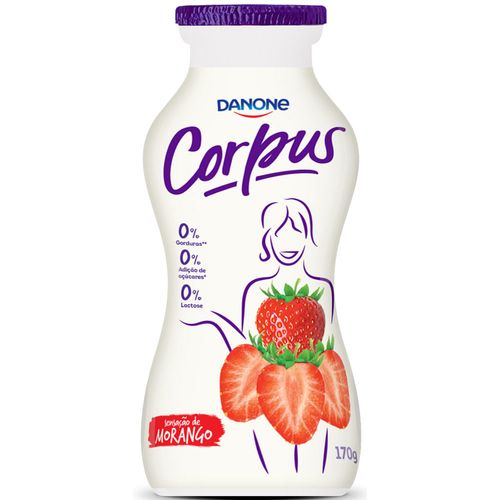 Iogurte Líquido Corpus Morango Sem Lactose 170g