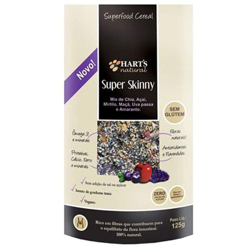 Mix de Cereal Hart's Super Skinny Chia, Amaranto, Açaí, Mirtilo, Maçã e Uva Passa 125 g