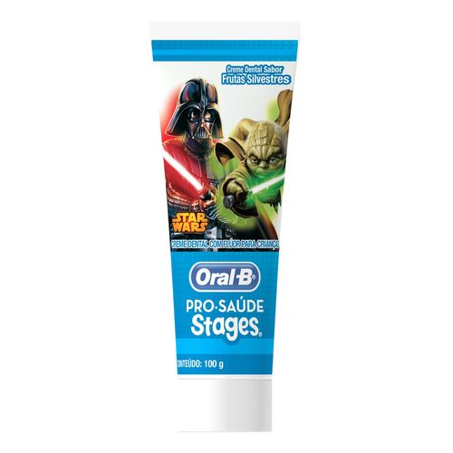 Creme Dental Infantil Com Flúor Frutas Silvestres Star Wars Oral-b Pro-saúde Stages Bisnaga 100g