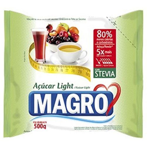 Açúcar Refinado Magro Light com Stevia 500 g