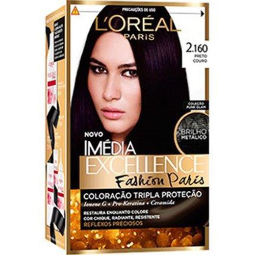 Tintura Permanente Imédia Creme Kit 2160 Preto Couro