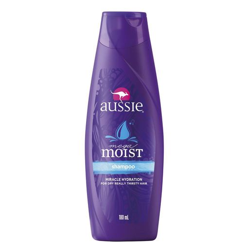 Shampoo com Óleo de Jojoba e Alga Marinha Australiana Aussie Mega Moist Frasco 180ml