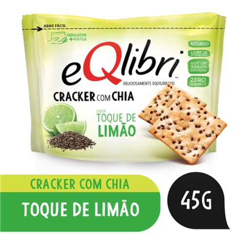 Biscoito Cracker com Chia  Eqlibri com Toque de Limão Pacote 45 g