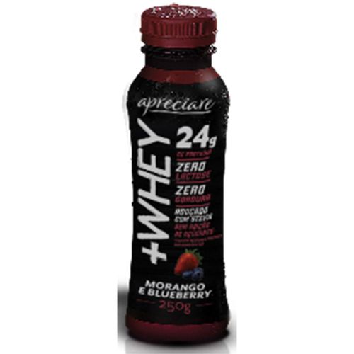 Iogurte Proteinado Apreciare + Whey 24g Proteína Morango e Blueberry Zero 250g