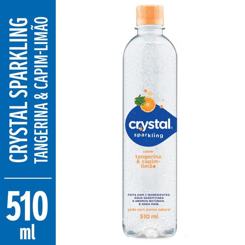 Água Aromatizada Crystal Sparkling Tangerina e Capim Limão Com Gás 510ml