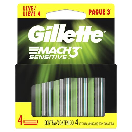 Carga Gillette Mach3 Sensitive Leve 4 Pague 3 unidades