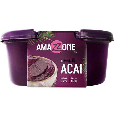 Creme de Açaí Amazzone com Guarana Pote 1L