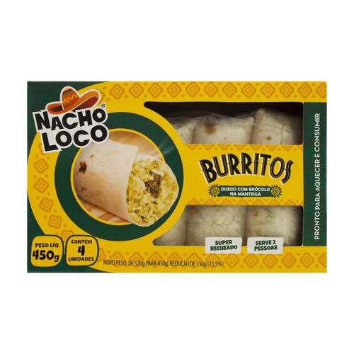 Burritos  Nacho Loco Brócolis Caixa 450 g