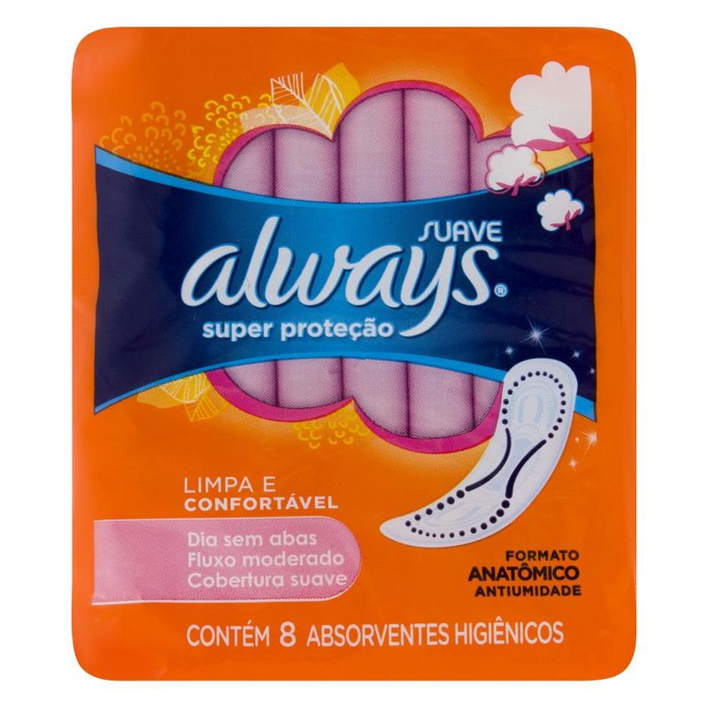 Absorvente-Always-Super-Protecao-Sem-Abas-Suave-8-Unidades