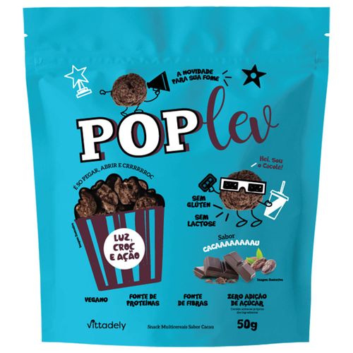 Snack Vegano PopLev Cacau Sem Glúten 50g