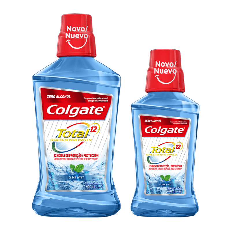 Kit-Enxaguante-Bucal-Colgate-Plax-Total-Clean-500ml---250ml-Embalagem-Promocional