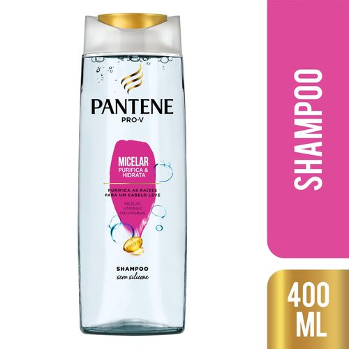 Shampoo Micelas, Vitamina E e Pro-Vitaminas Pantene Pro-V Micelar Purifica & Hidrata Frasco 400ml