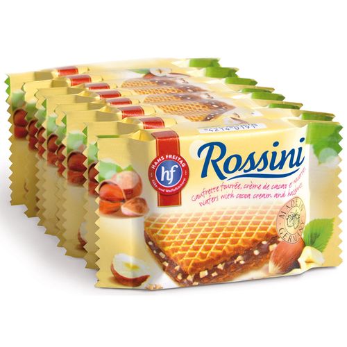 Biscoito Alemão Wafer Hans Freitag Rossini Avelã 166g com 8 Unidades