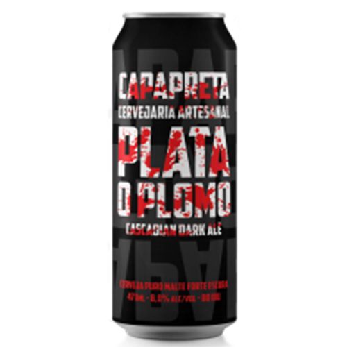 Cerveja Capa Preta Plata O Plomo Imperial Black Rye IPA Lata 473ml