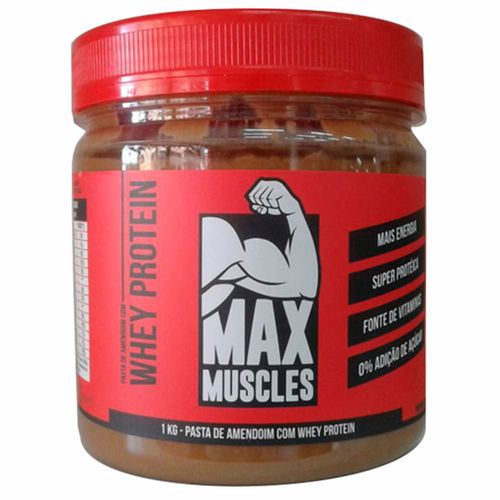Pasta de Amendoim Max Muscles com Whey Protein 1Kg