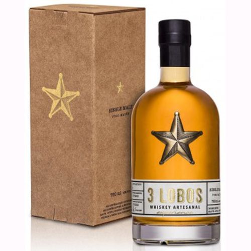 Whiskey 3 Lobos Cervejaria Backer Sabor Single Mal 750ml
