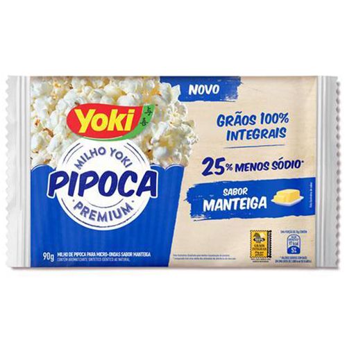 Milho para Pipoca de Microondas Yoki Premium Manteiga Integral 90g