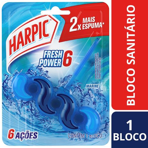 Limpador e Odorizador Sanitário Harpic Fresh Power 6 Acqua Marine Embalagem Promocional