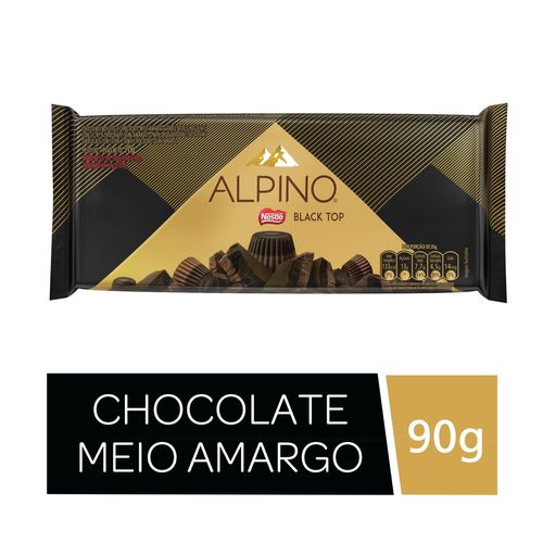 Chocolate ao Leite e Meio Amargo Black Top Alpino Pacote 90g