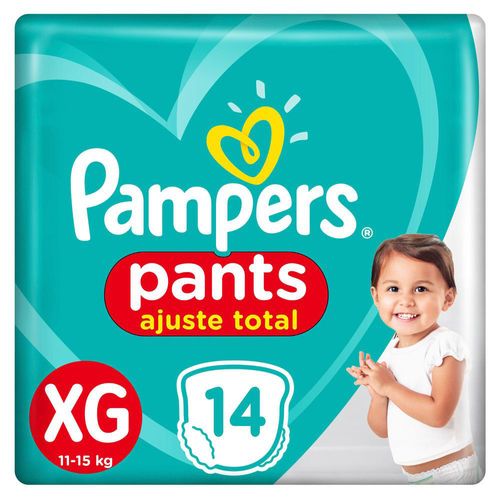 Fralda Pampers Pants Ajuste Total XG 14 Tiras