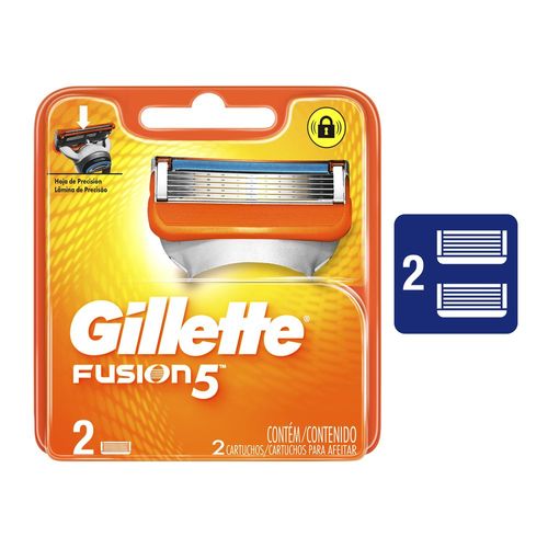 Carga de Aparelho para Barbear Gillette Fusion5 2 Unidades