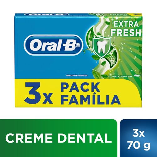 Creme Dental Oral-B Escudo Extra Fresh 70g - Pack Família