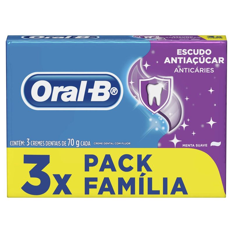Creme-Dental-Oral-B-Escudo-Antiacucar-Anticaries-70g---Pack-Familia