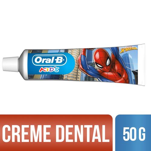 Creme Dental Anticáries com Flúor Chiclete Spider-Man Oral-B Kids Caixa 50g