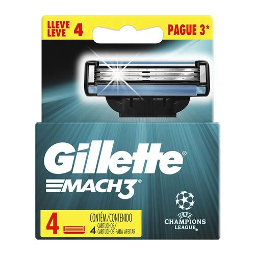 Carga  Gillette Mach3 Leve 4 Pague 3 Edição UEFA Champions League