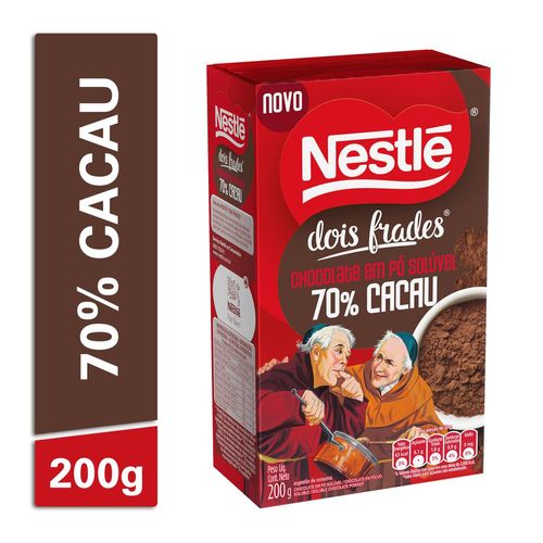 Chocolate em Pó Solúvel Nestlé 70% Cacau Dois Frades 200g