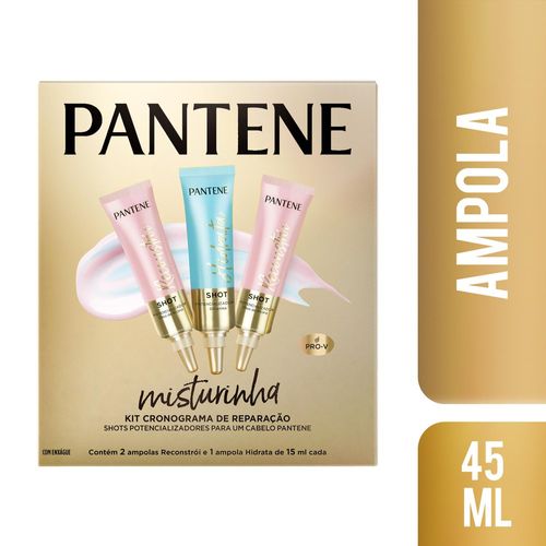 Kit 2 Ampola Shot Potencializador Reconstrói + 1 Hidrata Pantene Pro-V Misturinha 15ml Cada