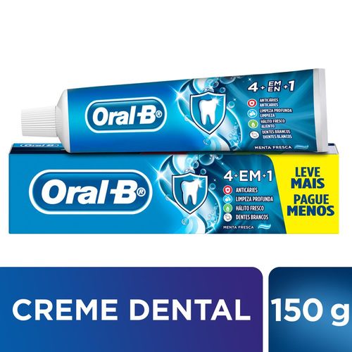 Creme Dental Oral-B Com Flúor 4 em 1 - 150g