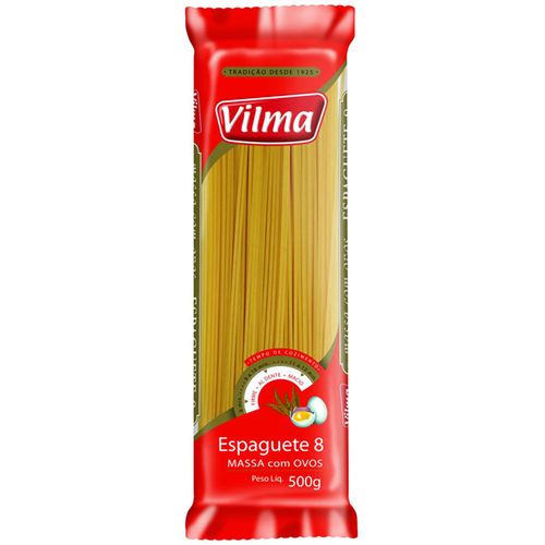 Massa com Ovos Espaguete Vilma n° 8 Pacote 500 g