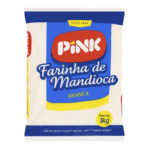 Farinha de Mandioca Pink Crua Pacote 1kg