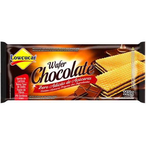 Biscoito Wafer Lowçucar Wafer Chocolate 115 g